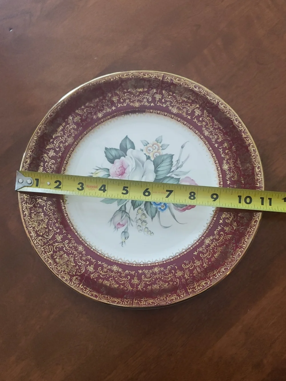 Vtg Imperial By Salem China Co Service Plate - Gold Trim